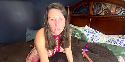 Stepdaughter Masturbates Wet Tight Pussy With Dildo For Stepdaddy