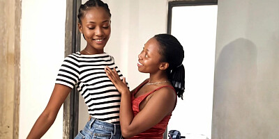 Hot Amateur, Big T And D Oit In Ebony Shy Lesbian Roommates Are Curious About Sex And Pussy Taste