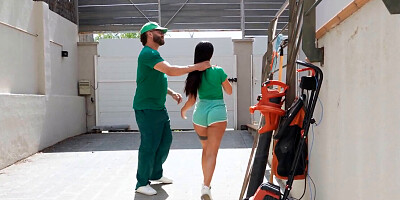 A couple of community workers sneak outside to have sex