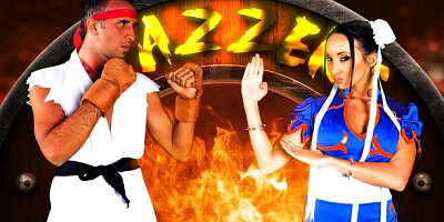 Artistic sex in the doggy style with a busty brunette Asian Katsuni