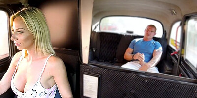 Passenger obsessed by busty blonde drivers PERFECT tits