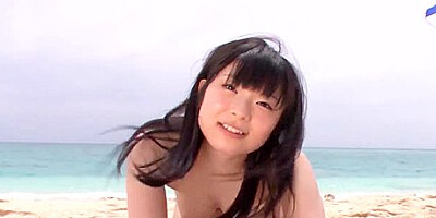 Sexy asian nymph gives fellatio and sixty-nine on the beach with Hina Maeda - JAV!