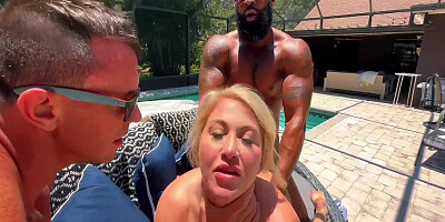 Kenny Kumshot, Heidi Haze And James Hardon In Hotwife Heidi Gets Her Dream Spit Roast Interracial 10 Min