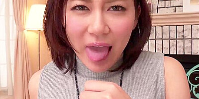 Slutty Japanese milf, Ameri Koshikawa, blows dick and gets creampied - super hot JAV sex!