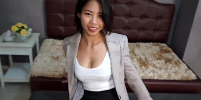 Thai girl with a round booty gets fucked in POV too