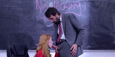 Redhead babe Quinn Wilde gets spanked by professor