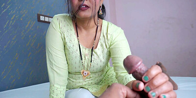 Village Stepmother Ravinadesi Caught her Stepson with Erect Dick, She helps for tight Dick and Cumshot in mouth.