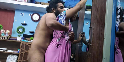 Big booty Indian woman getting groped by her husband