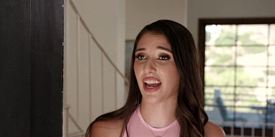 Brunette looks perfect with a black cock in her pussy