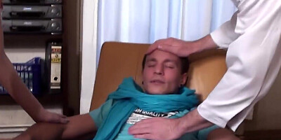 Latex nurse getting nailed orally and riding cock too