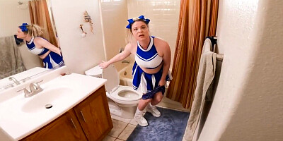 Stepsister shows her tubby body and gets fucked in POV