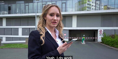 Blonde with big boobs is going to enjoy POV loving