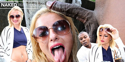 Brandy Wine's short hair blowjob video by Naked Hustlers