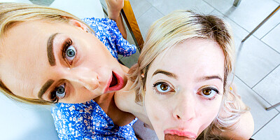 Amazing XXX threesome with blonde nymphs Sage Pillar and Elana Bunnz