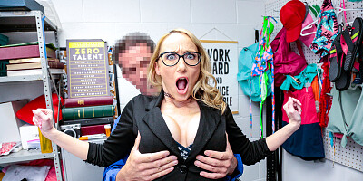 Naughty blonde MILF Crystal Clark gets punished for stealing