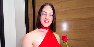 Busty brunette Lucy Lotos sucking and riding in POV