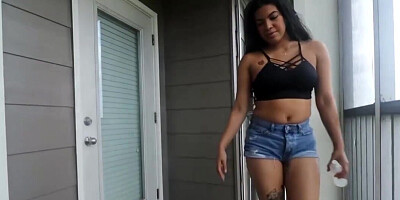 Maya Farrell using her perfect hands to jerk him right off