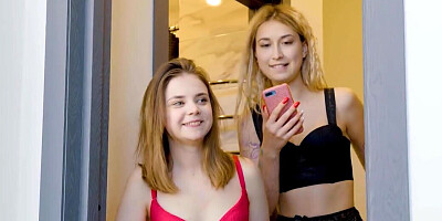 Bella Gray and Iris Kiss Kiss are both interested in ass taste