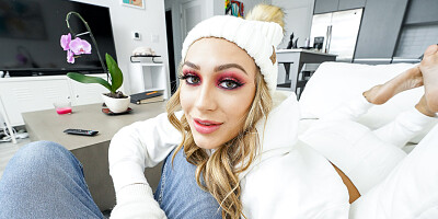 Ana Rose looks cute in her wintery outfit and sucking dick