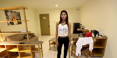 Interracial fuck with a submissive Thai girl who has big tits