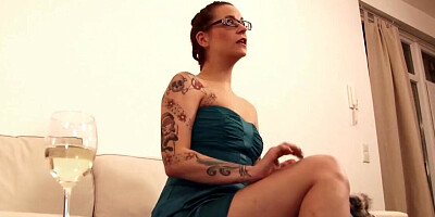 Redheaded lady with tattoos prefers black dicks only