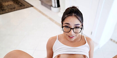 Sexy babysitter gets her tight pussy filled by older boss