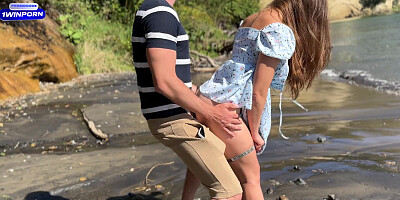 Amateur Couple Fucking On The Beach. Extreme Sex In A Public Place
