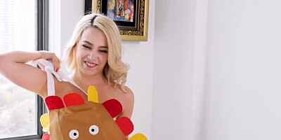 Geeky blonde girl treats stepdad to a wild fuck in POV