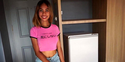 Girl with a tight body is going to take his dick deep