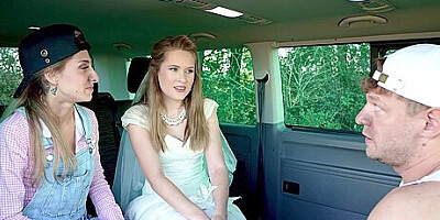 Sexy Teen 18+ Bride Una Fairy Got Horny And Showed Her Deep Blowjob Skills In The Car