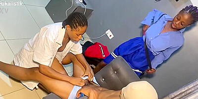 Naughty Ebony Student 18+ Brought Her Horny Petite Frie