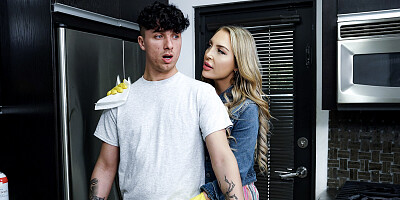 Harper Hill hops on stepson's cock and rides it with relish