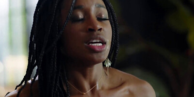 Horny black girl getting smashed by a hard white dick