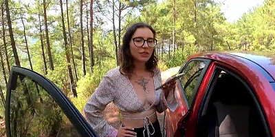 Inked girl with natural tits is naturally happy to get fucked