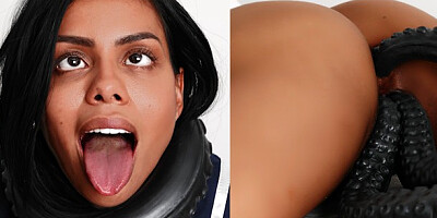 Vivid Canela's triple penetration sex