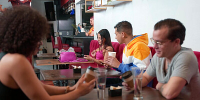 Hardcore fuck in a cafe for curvy Brandy Salazar