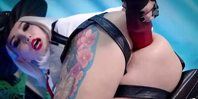 Solo Anal Cosplay - Hinata / Ashe / Fallout /