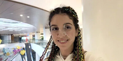 Blowjob in Public Toilet at a Shopping Mall - Public Cumwalk