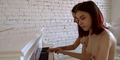 Lesbian girls enjoy music and hardcore fucking too