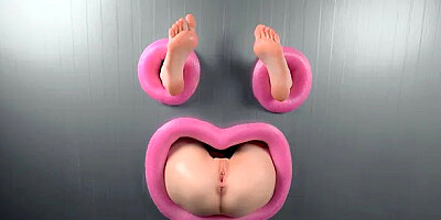 Gloryhole Fuck that Ass Through the Wall until Her Foot Shake