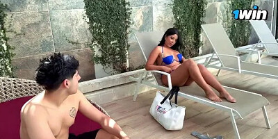 Outdoor Sex at the Edge of the Public Pool with a Argentinian Boy. Lina Henao...