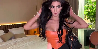 Latina Takes Back Shots in the Hotel