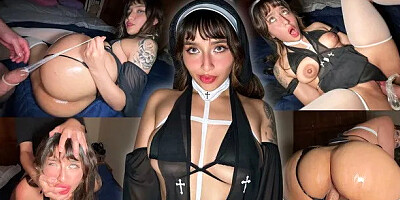 Una Monja Culona Me Quita El Condon Y Me Corro En Su Apretado Coo Cum in Pussy