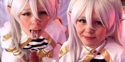 Frieren Отсосала Три Члена В Волшебном Лесу