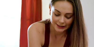 Brunette with a shaved pussy gets pretty damn juicy