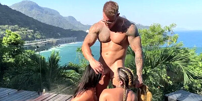 Threesome with Horny Brazilians Karen Feaz and Pam Pam