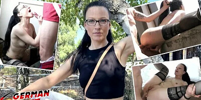 Real Anal Sex Casting with German Long Labia Small Tits Wife