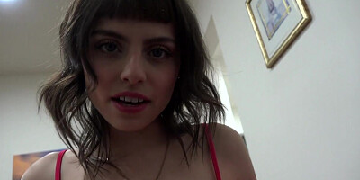 Adorable babe with cute feet taking hard dick in POV