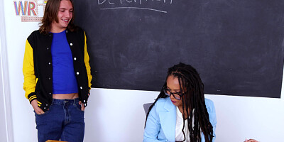 Sex in the classroom with busty ebony Cali Sweets