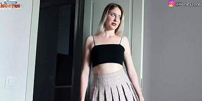 Stepsister Makes Amends with My Dick. Fucking a Russian Bitch with Cum on Pan...